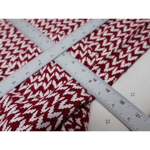 JACHS Girlfriend Womens Top Blouse Button Up Red White‎ Patterned Size L - Picture 7 of 8